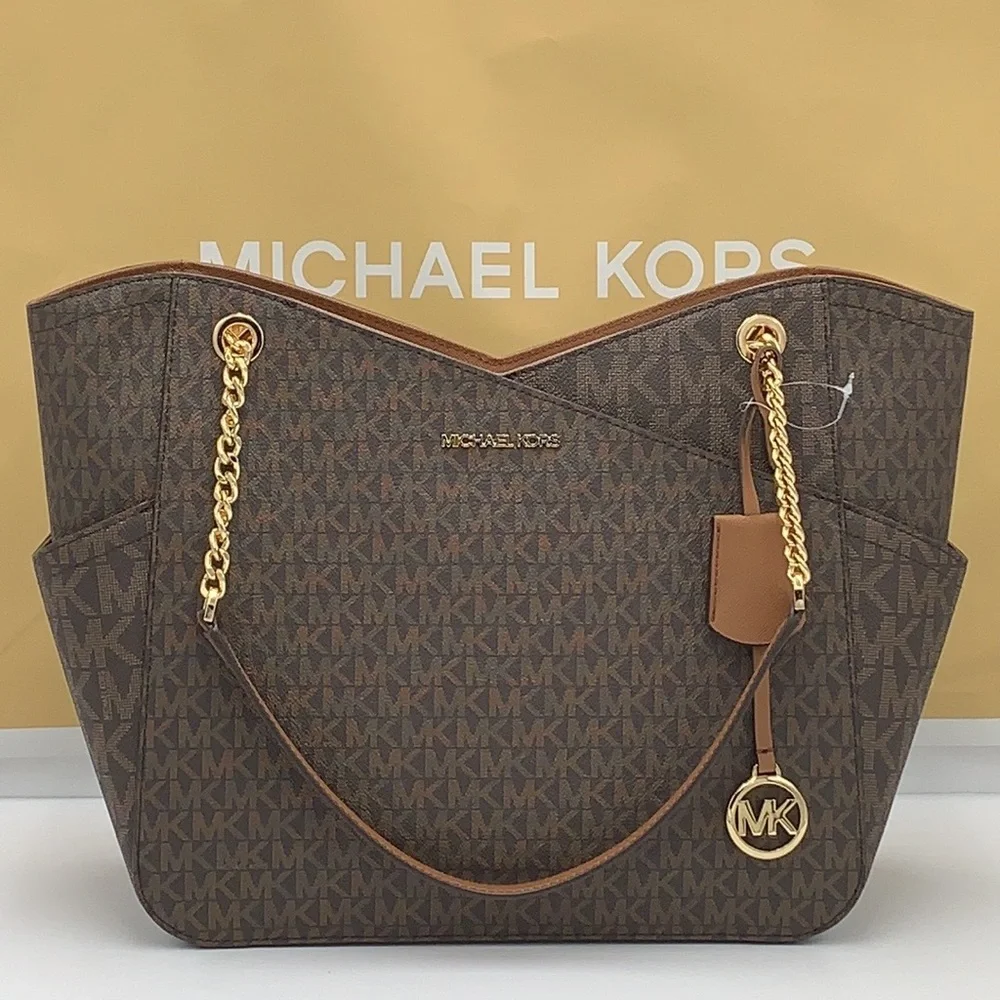 MICHAEL KORS Jet Set Large X CHAIN Logo Shoulder